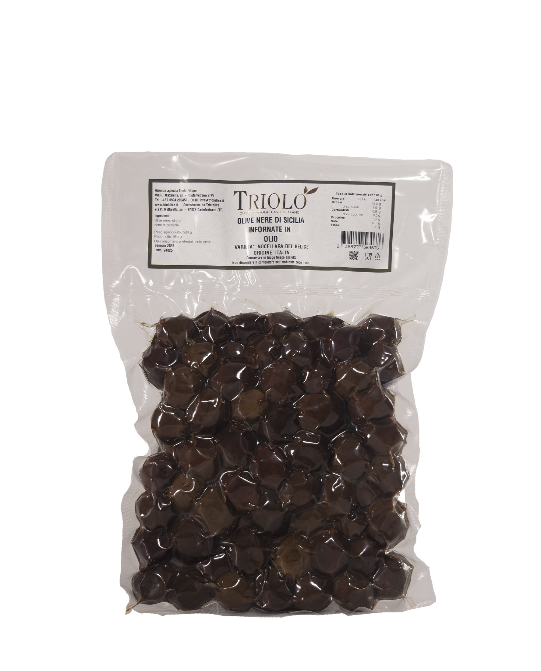 Olive nere "Nocellara del Belice" infornate (sottovuoto)